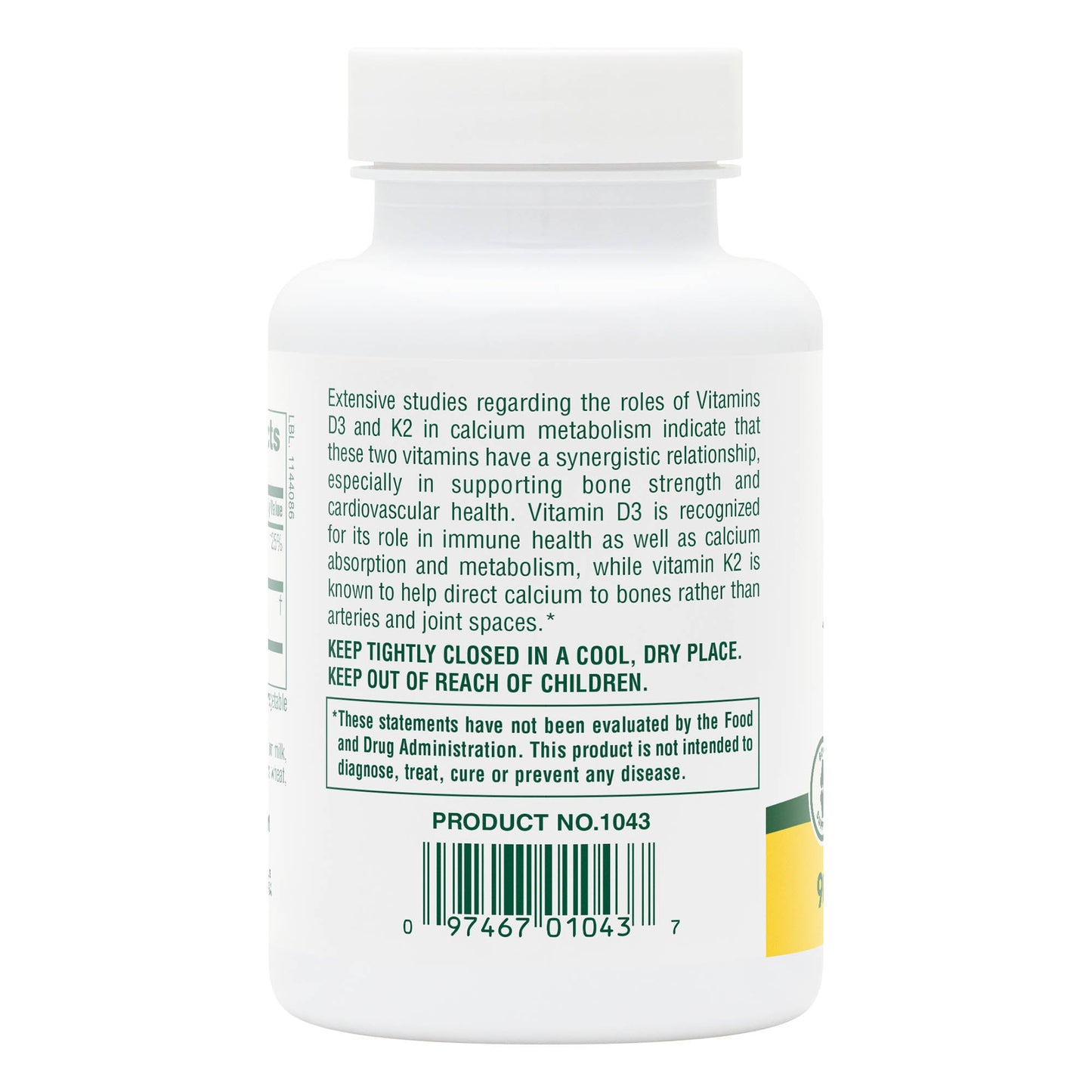 Vitamin D3 1000 IU/Vitamin K2 100 mcg Capsules