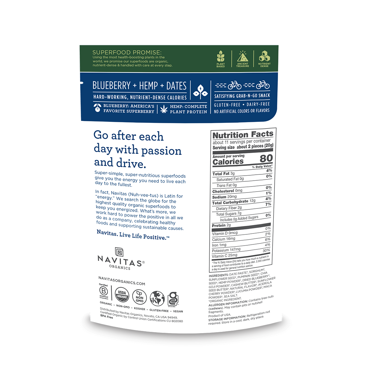 Power Snacks Blueberry Hemp