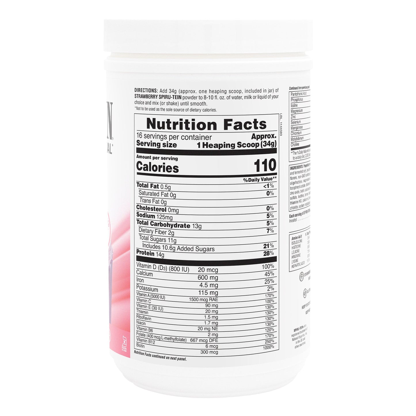 SPIRU-TEIN® Protein Powder Meal** - Strawberry