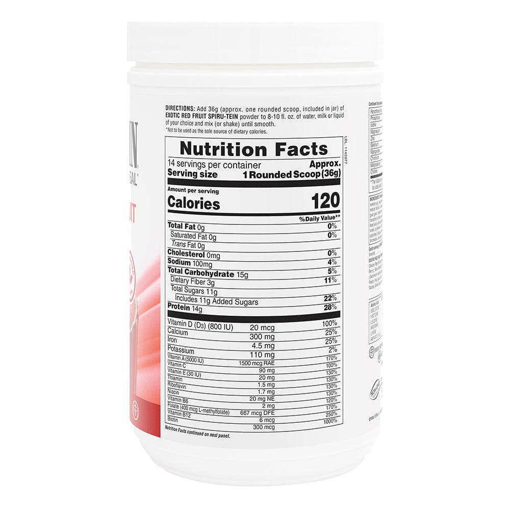 SPIRU-TEIN® Protein Powder Meal** - Exotic Red Fruit