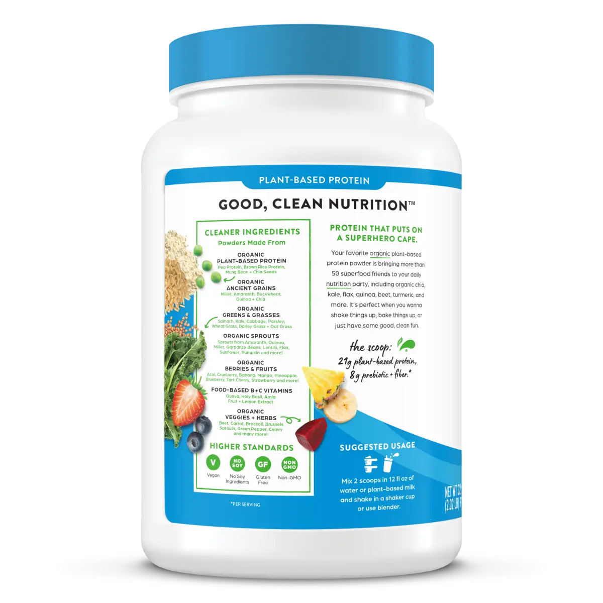 Organic Protein™ & Superfoods Plant Based Protein Powder - Vanilla bean