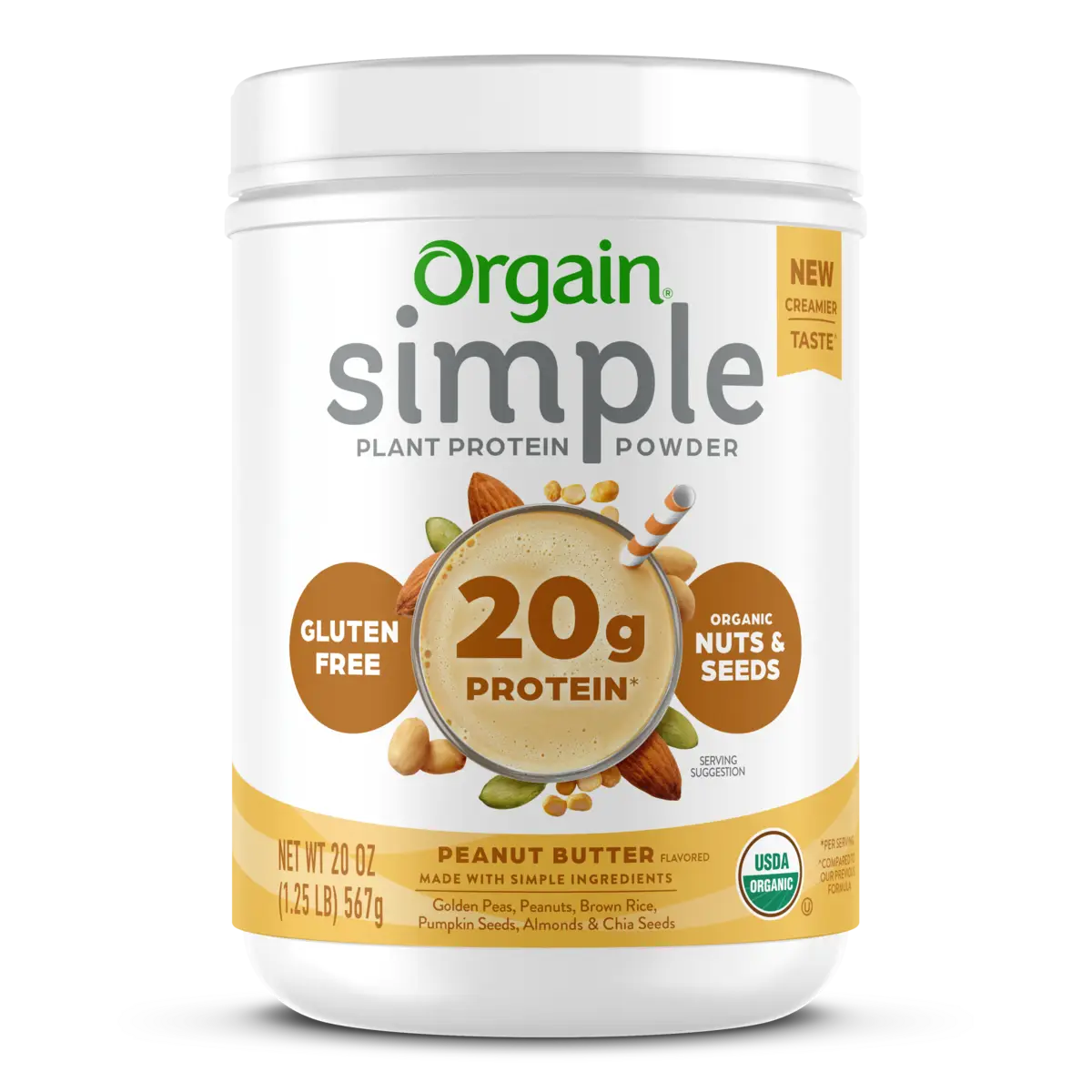 Simple Organic Plant-Based Protein Powder - Peanut Butter