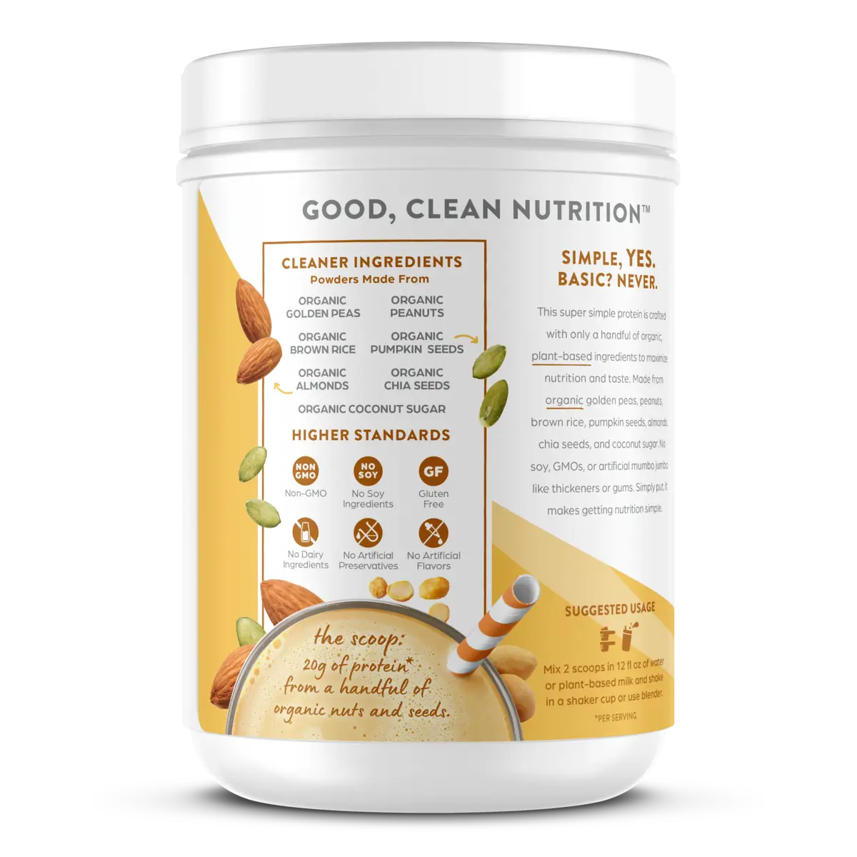 Simple Organic Plant-Based Protein Powder - Peanut Butter