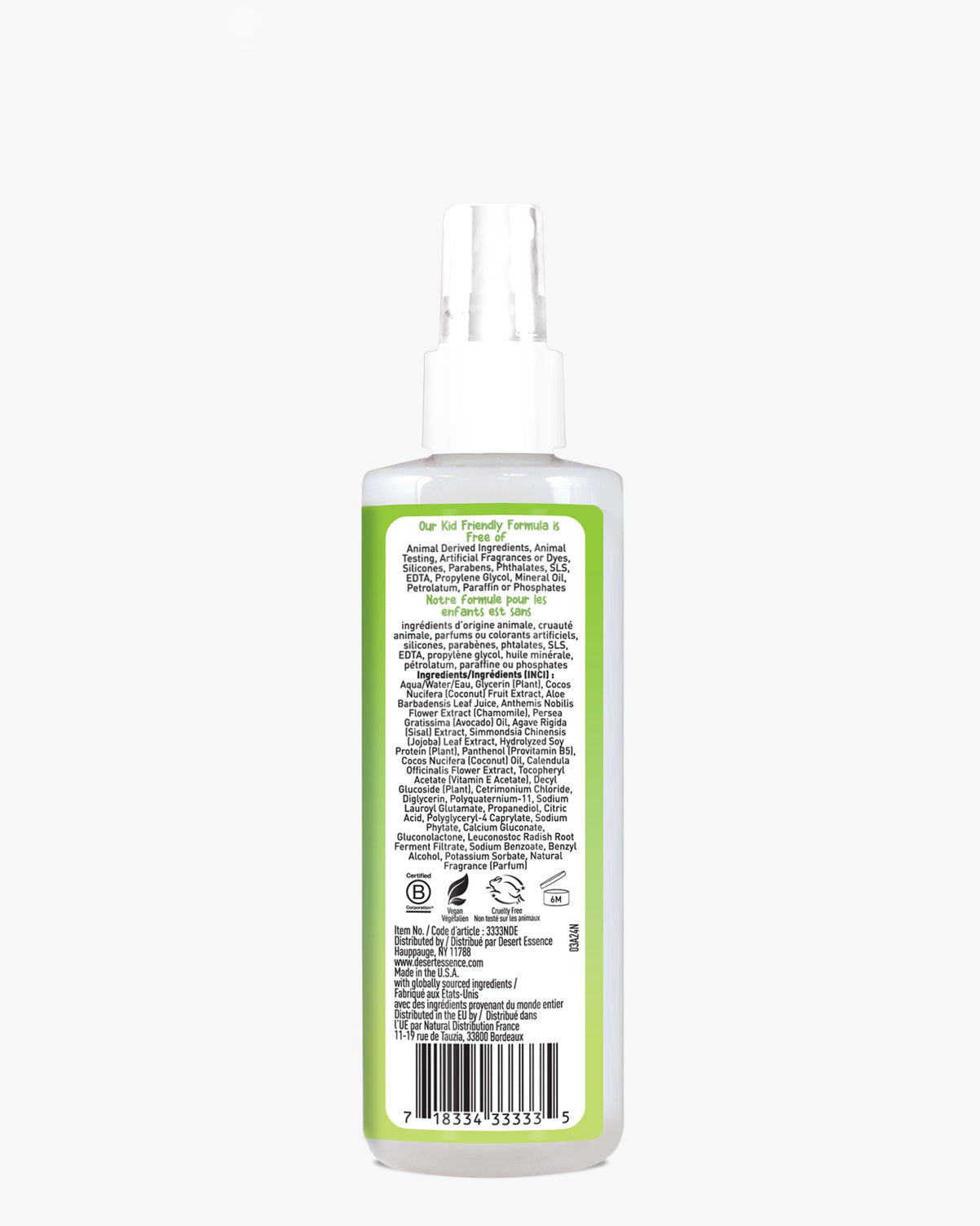 Green Apple Watermelon Conditioning Detangler Spray for Kids 8 fl. oz.