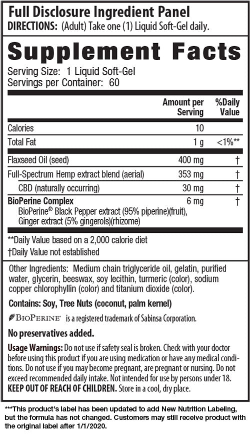 CBD Soft Gels: 30 mg