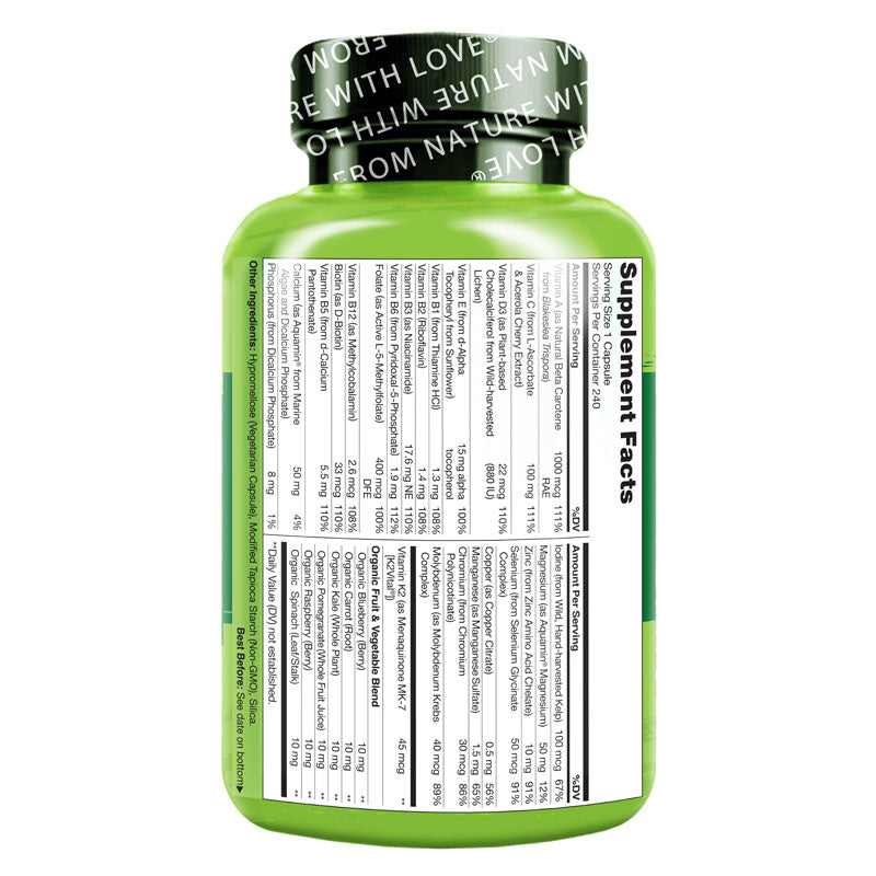 One Daily Multivitamin for Men - Vegan Friendly, Plant-Based, Whole Food Vitamin