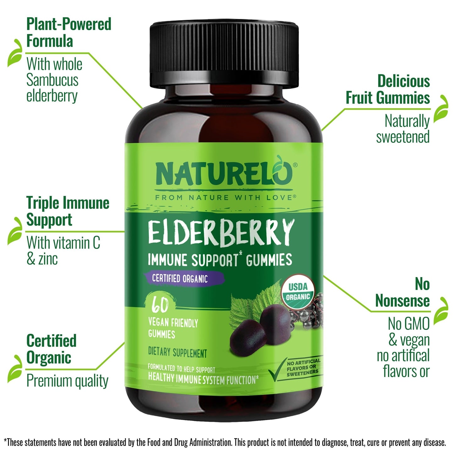 Elderberry Gummy Supplements for Immune Support