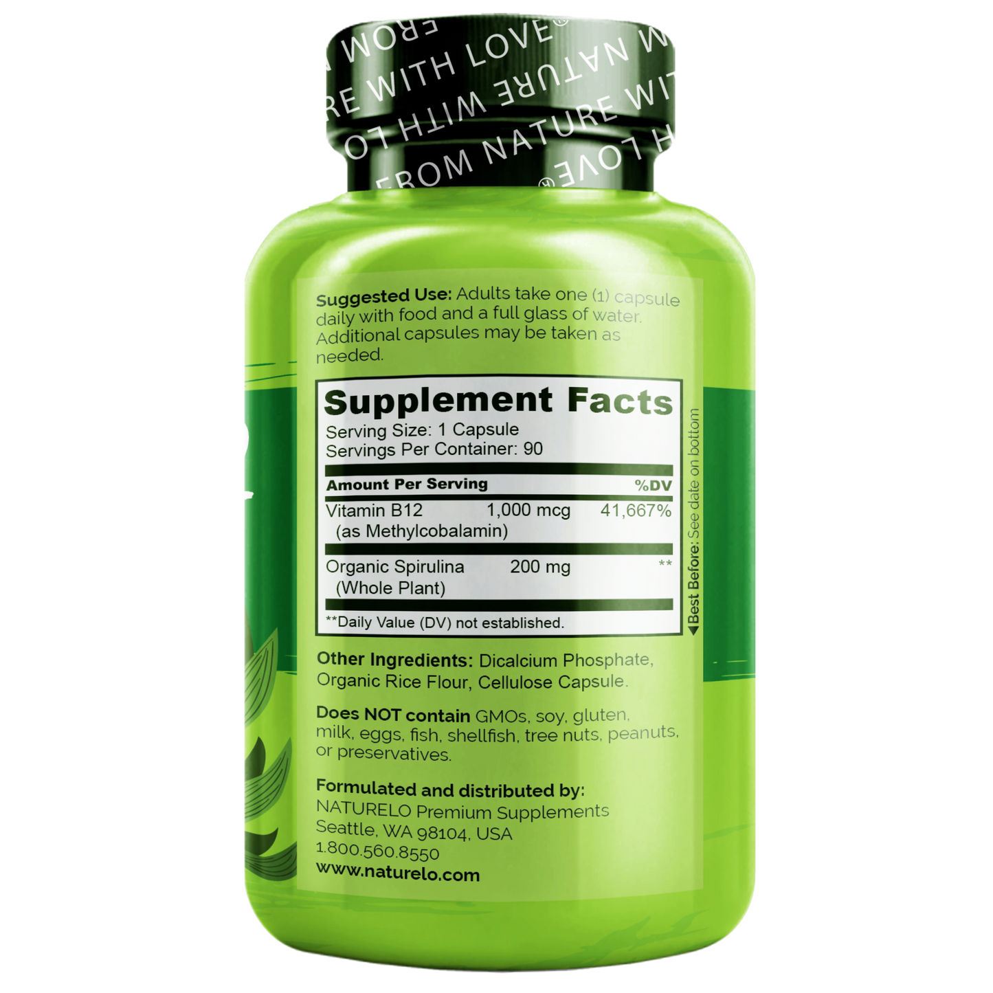 Vegan Vitamin B12 Supplement With Spirulina