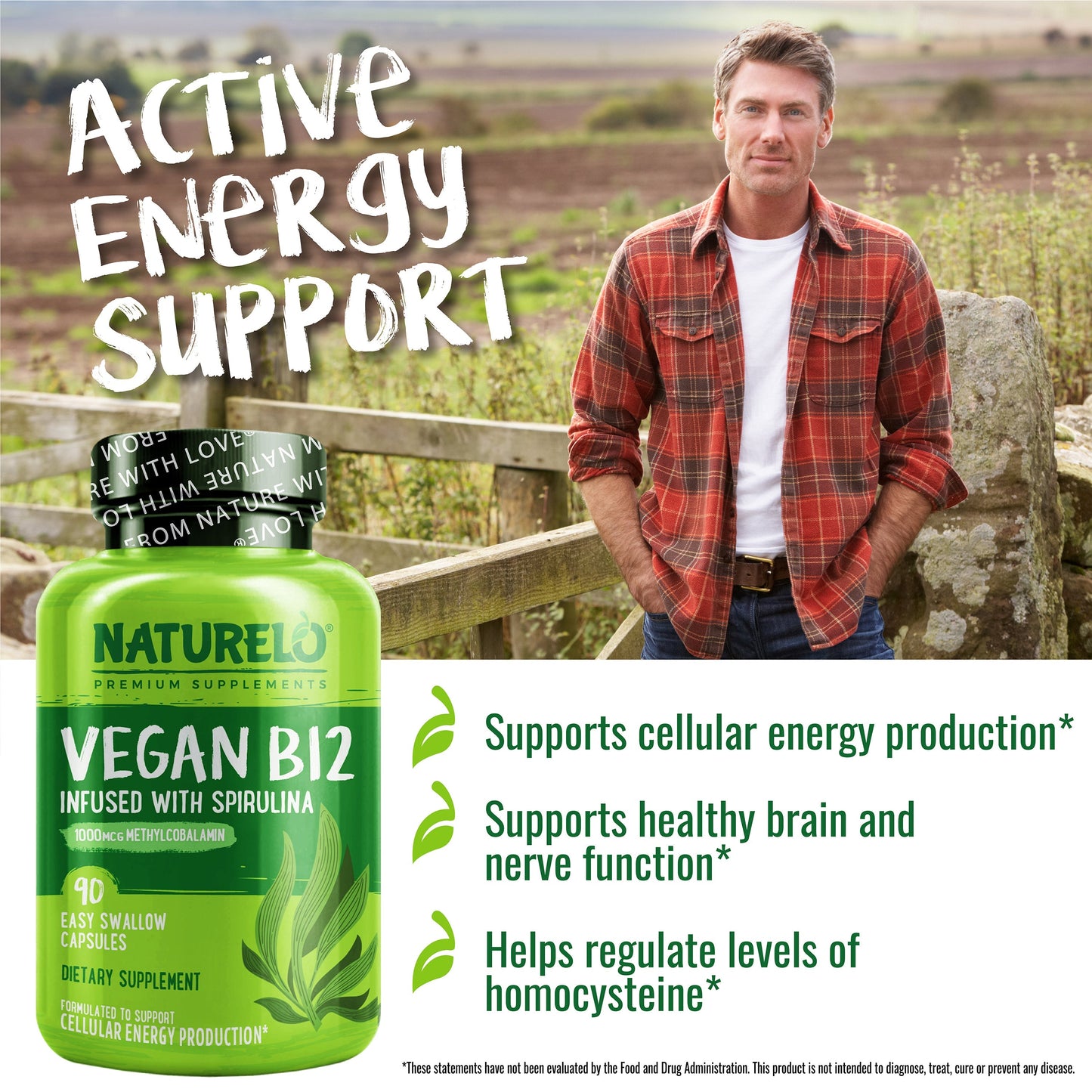 Vegan Vitamin B12 Supplement With Spirulina