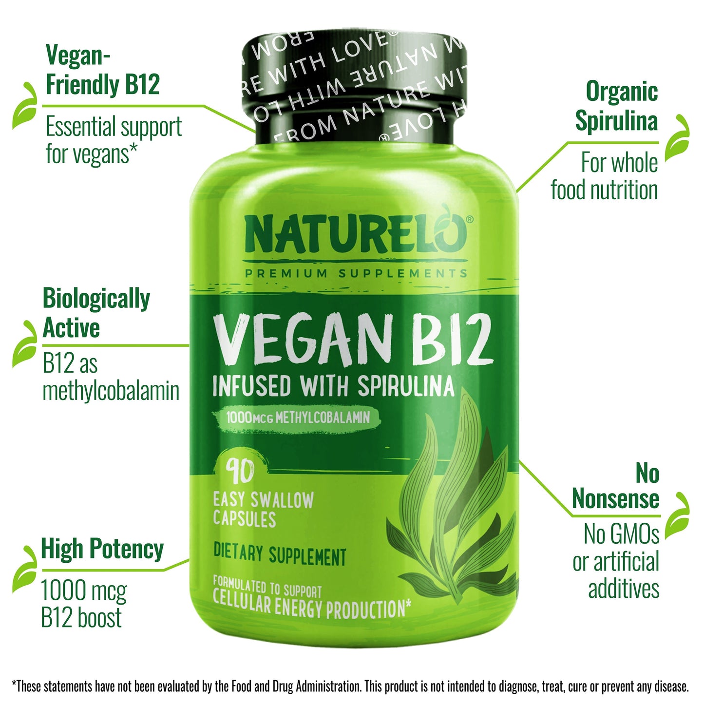 Vegan Vitamin B12 Supplement With Spirulina