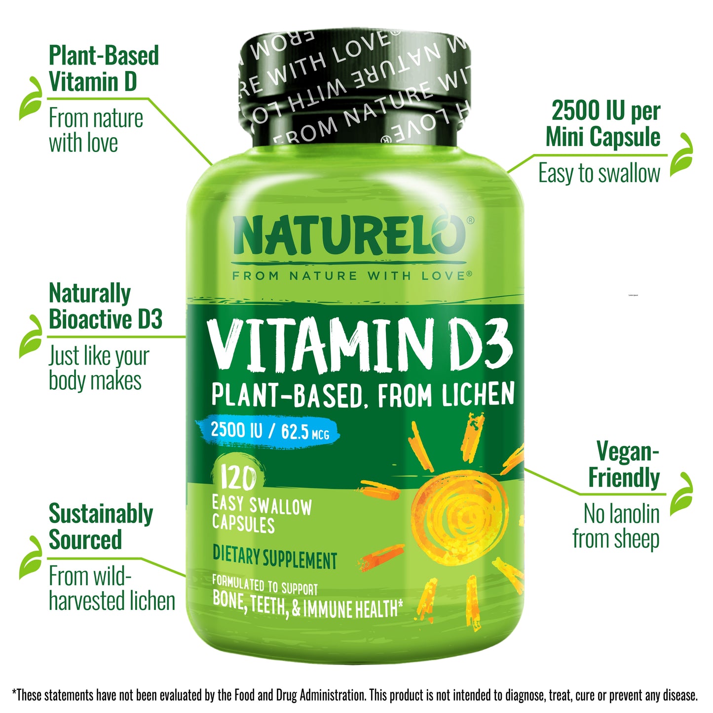 Vegan Vitamin D3, 2500 IU