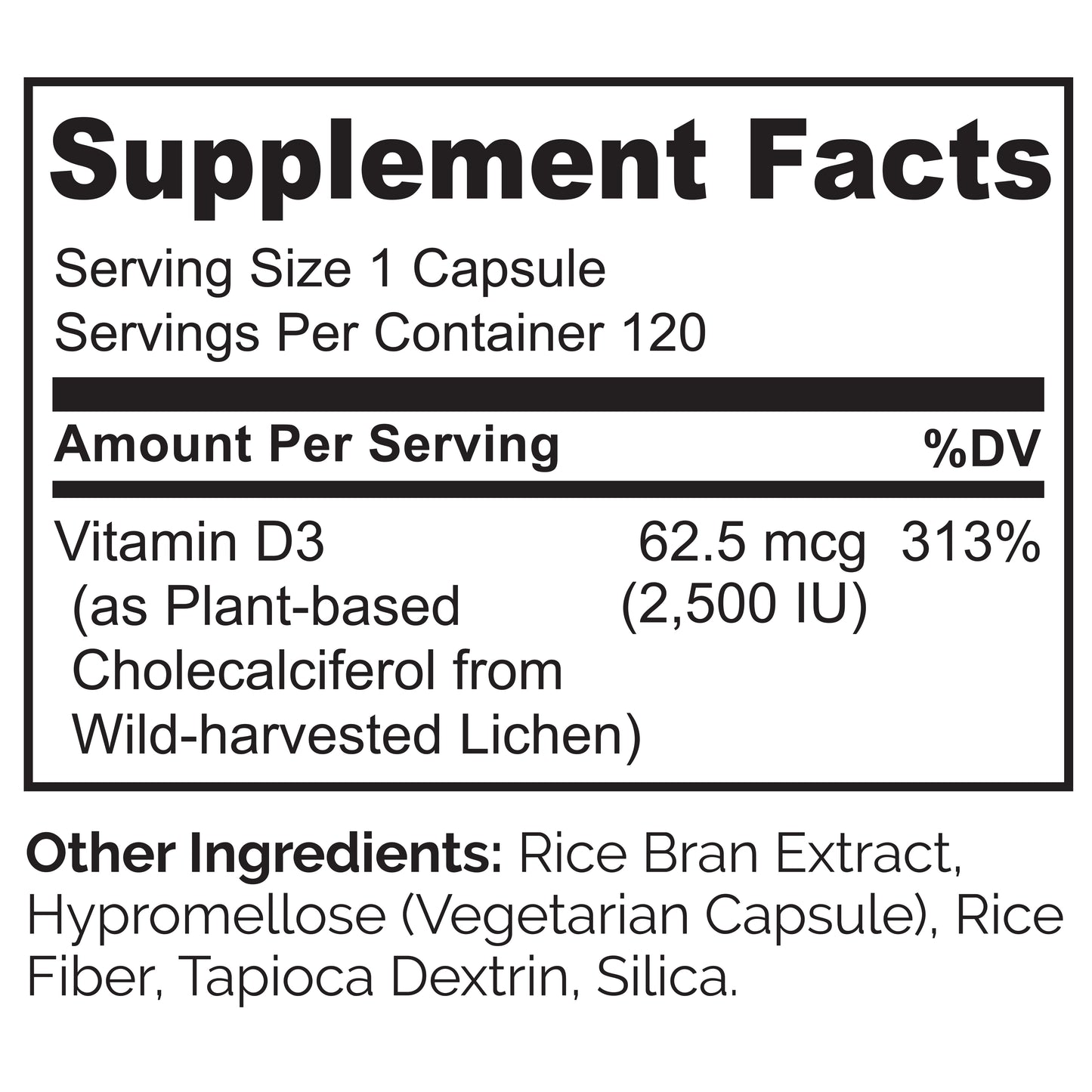 Vegan Vitamin D3, 2500 IU