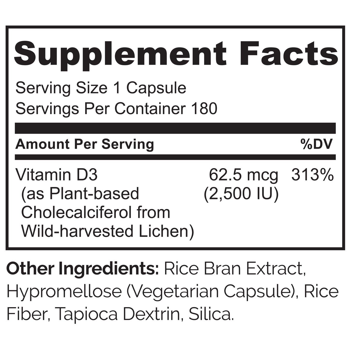 Vegan Vitamin D3, 2500 IU