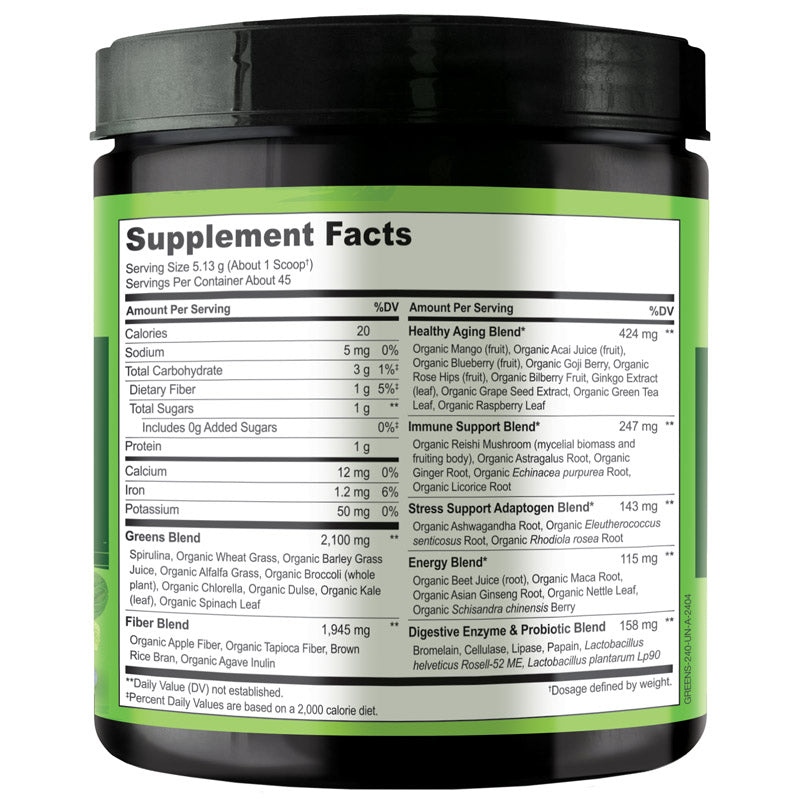 Raw Greens Superfood Powder, Organic Superfood Blend