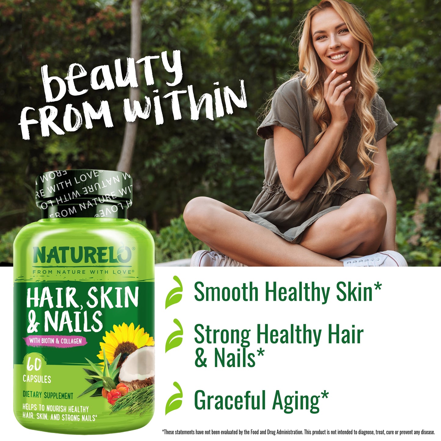 Hair, Skin & Nails Vitamins - with Biotin & Collagen