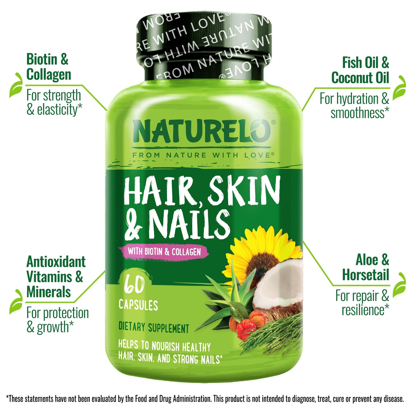 Hair, Skin & Nails Vitamins - with Biotin & Collagen