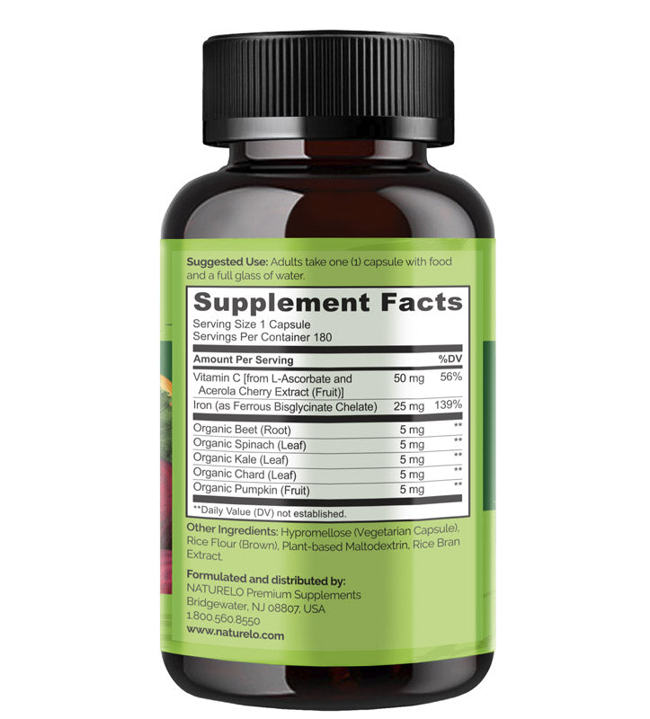 Vegan Iron Supplement with Vitamin C