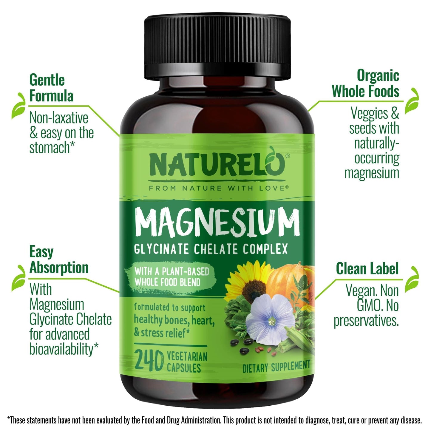 Plant-Based Magnesium Glycinate Complex Supplement