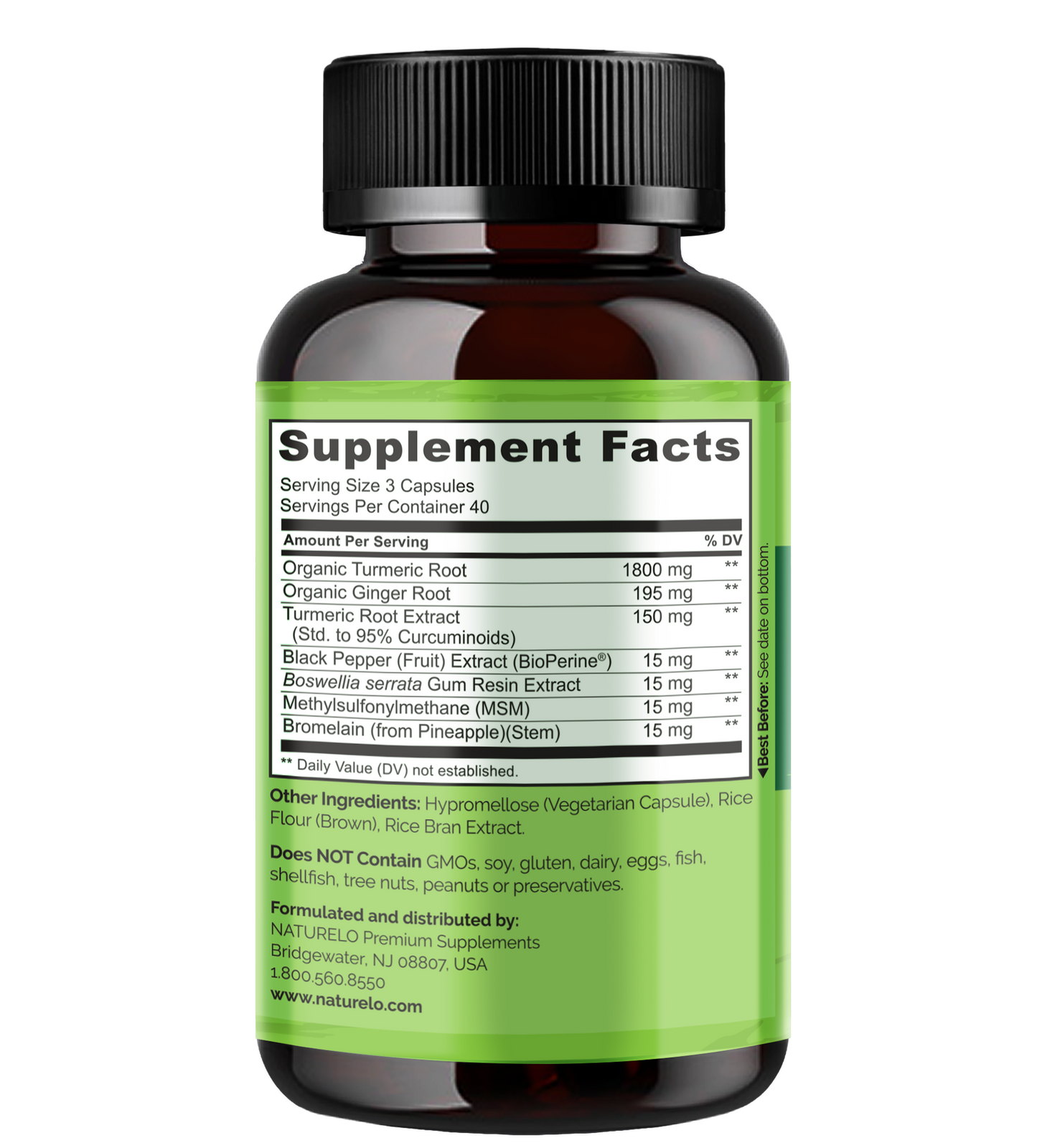 Plant-Based Turmeric Supplement with BioPerine for Enhanced Absorption