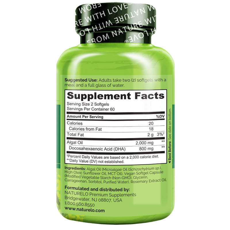 Vegan DHA Supplement with Omega-3 from Algae