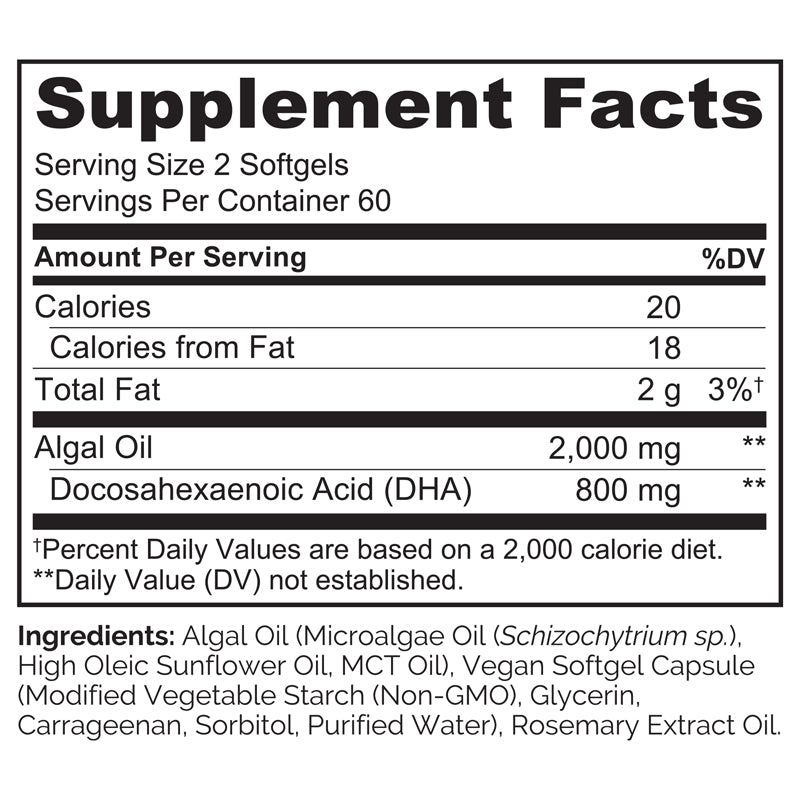 Vegan DHA Supplement with Omega-3 from Algae