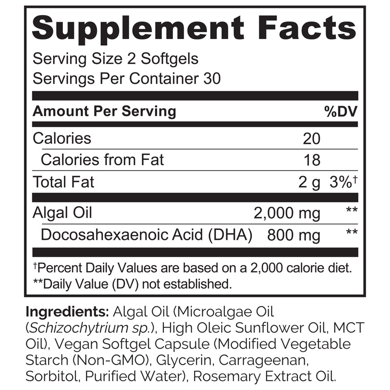 Vegan DHA Supplement with Omega-3 from Algae