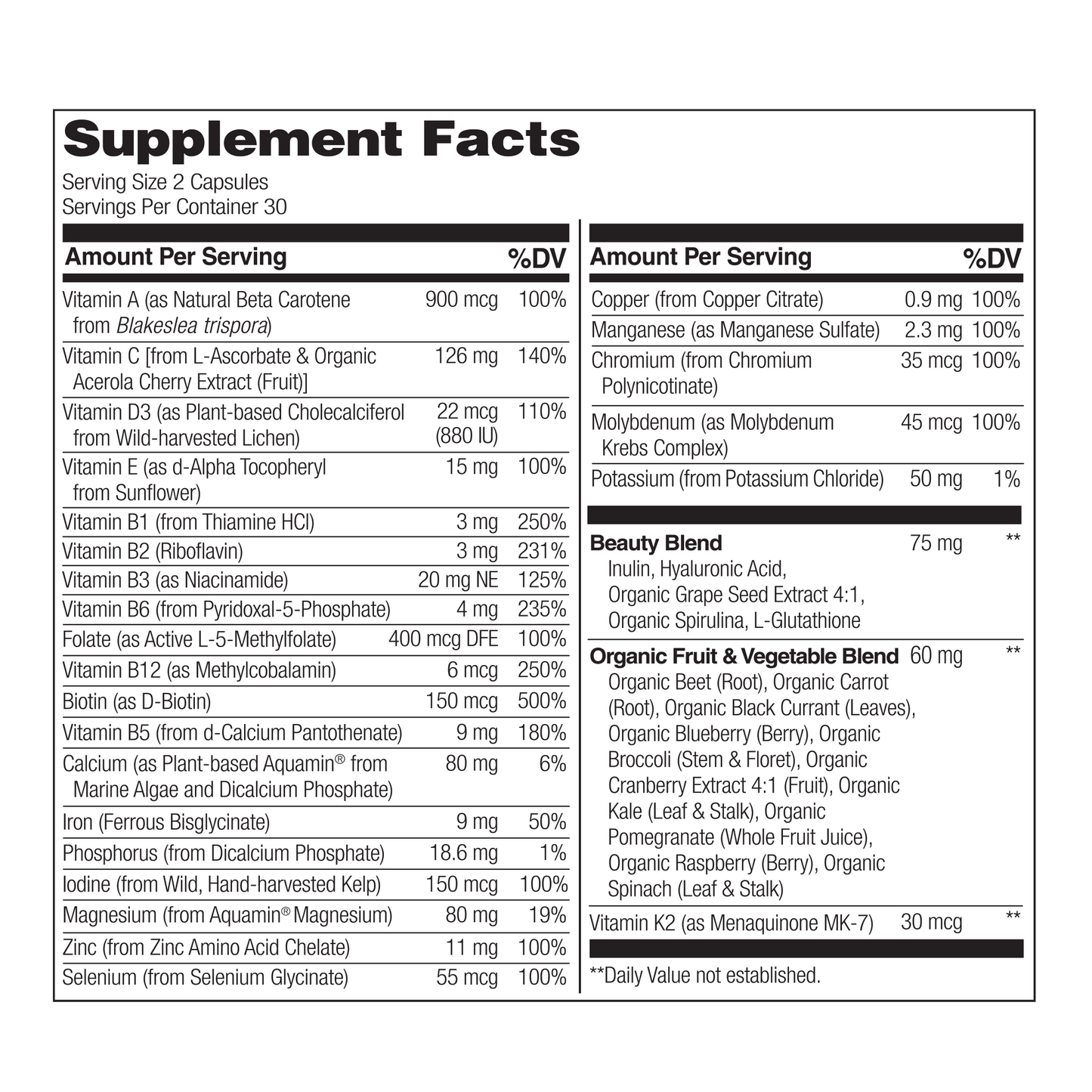 Whole Food Multivitamin with Beauty Blend