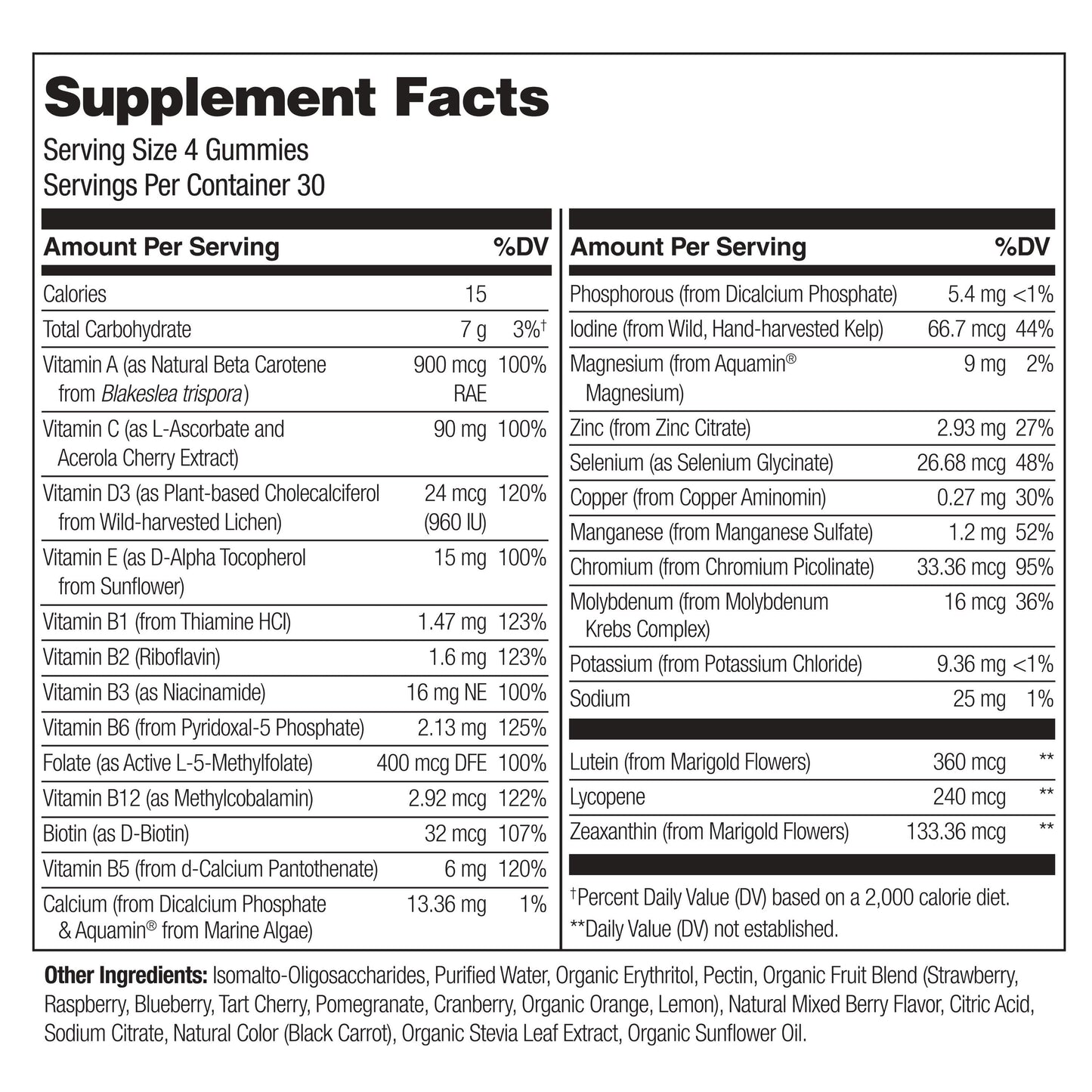 Whole Food Vitamin Gummies for Adults