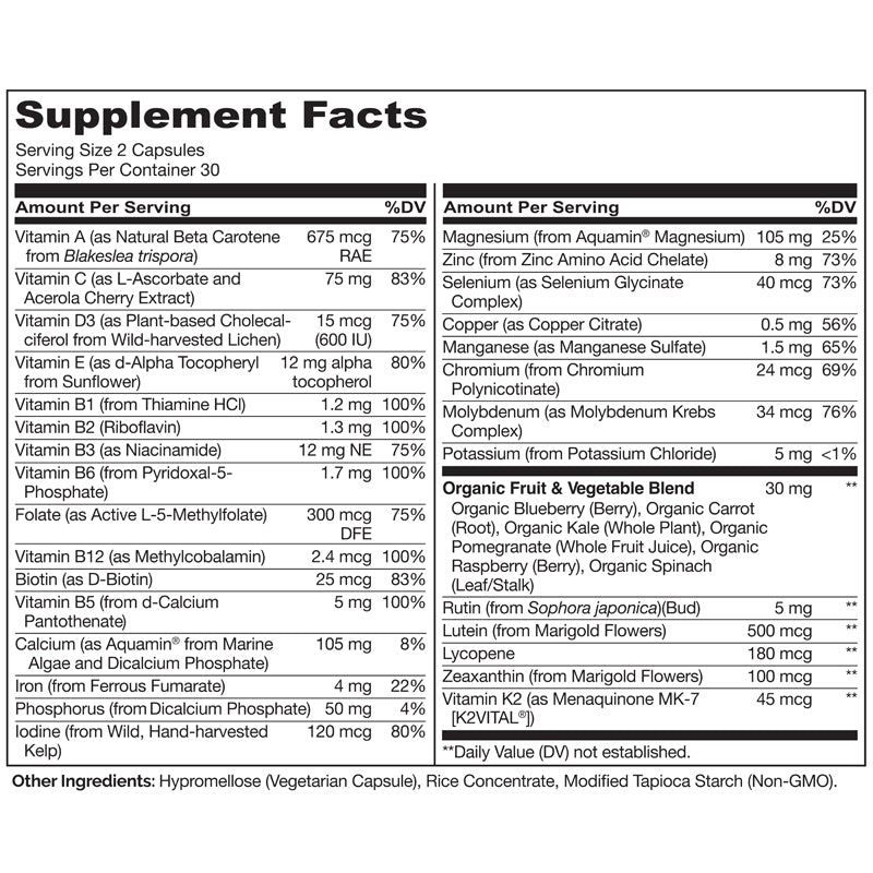 Whole Food Multivitamin for Teens, Boys and Girls