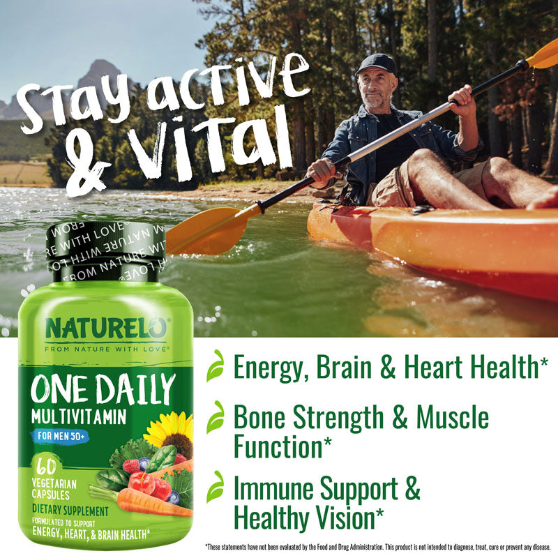 One Daily Multivitamin for Men Over 50 - Vegan Friendly, Plant-Based, Whole Food Vitamin