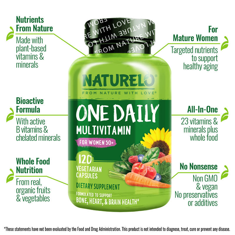 One Daily Multivitamin for Women Over 50 - Vegan Friendly, Plant-Based, Whole Food Vitamin