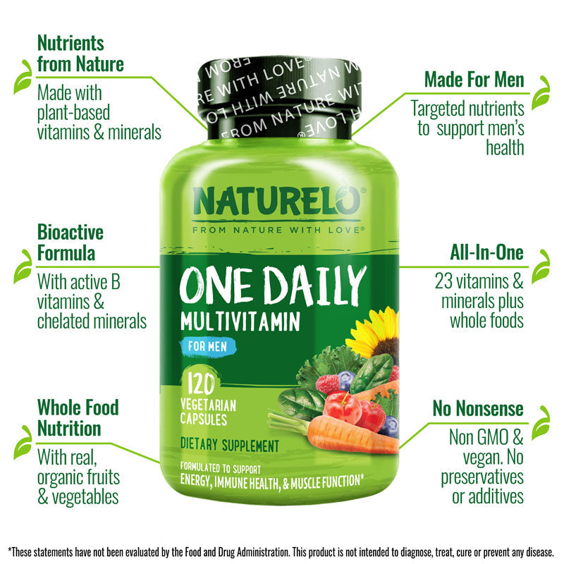 One Daily Multivitamin for Men - Vegan Friendly, Plant-Based, Whole Food Vitamin