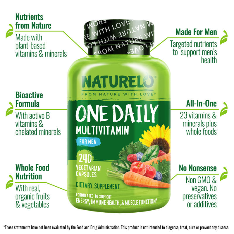 One Daily Multivitamin for Men - Vegan Friendly, Plant-Based, Whole Food Vitamin