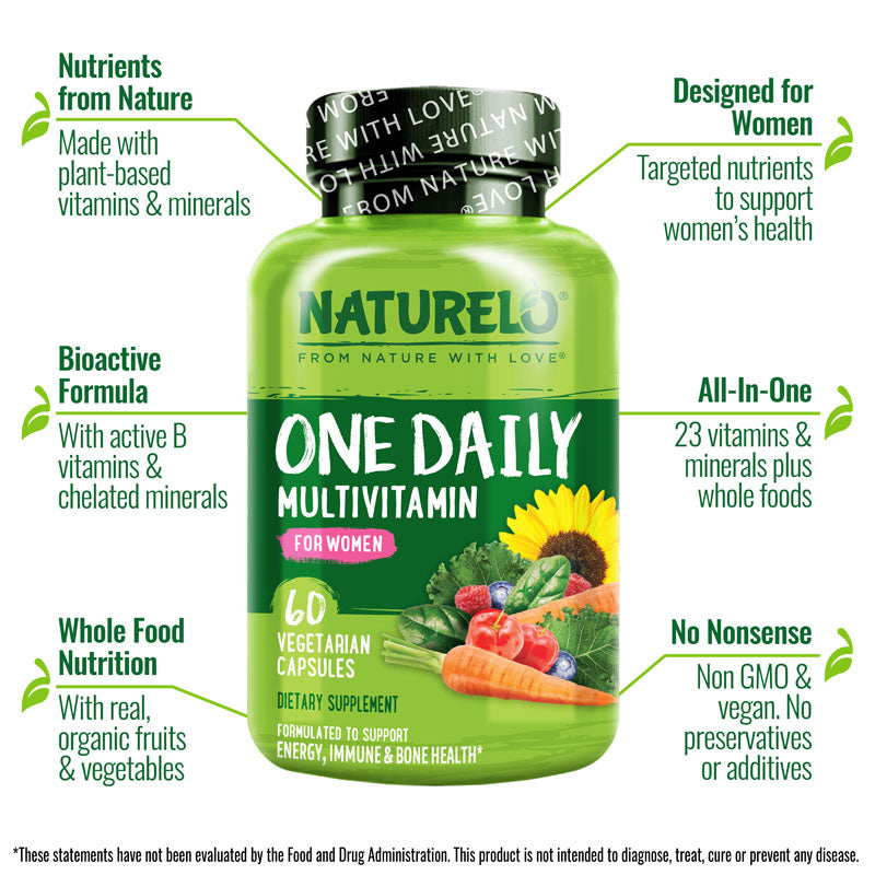 One Daily Multivitamin for Women - Vegan Friendly, Plant-Based, Whole Food Vitamin