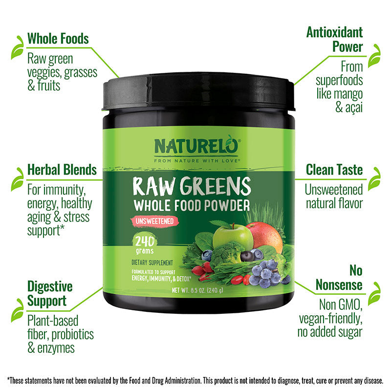 Raw Greens Superfood Powder, Organic Superfood Blend