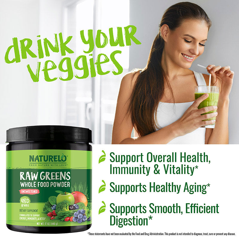 Raw Greens Superfood Powder, Organic Superfood Blend