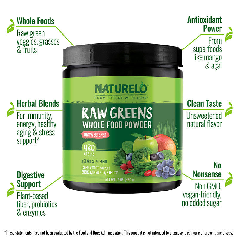 Raw Greens Superfood Powder, Organic Superfood Blend