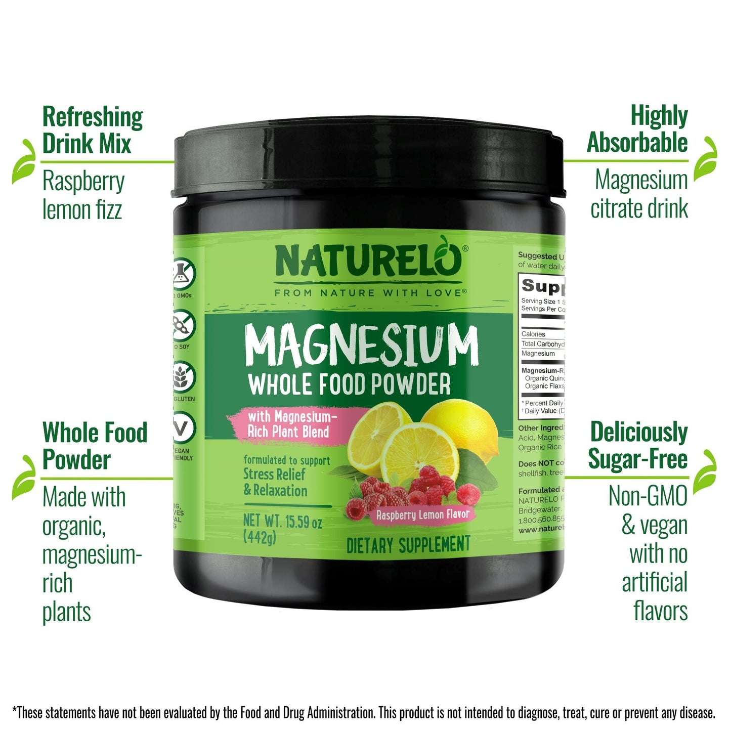 Magnesium Powder with Organic Whole Food Blend