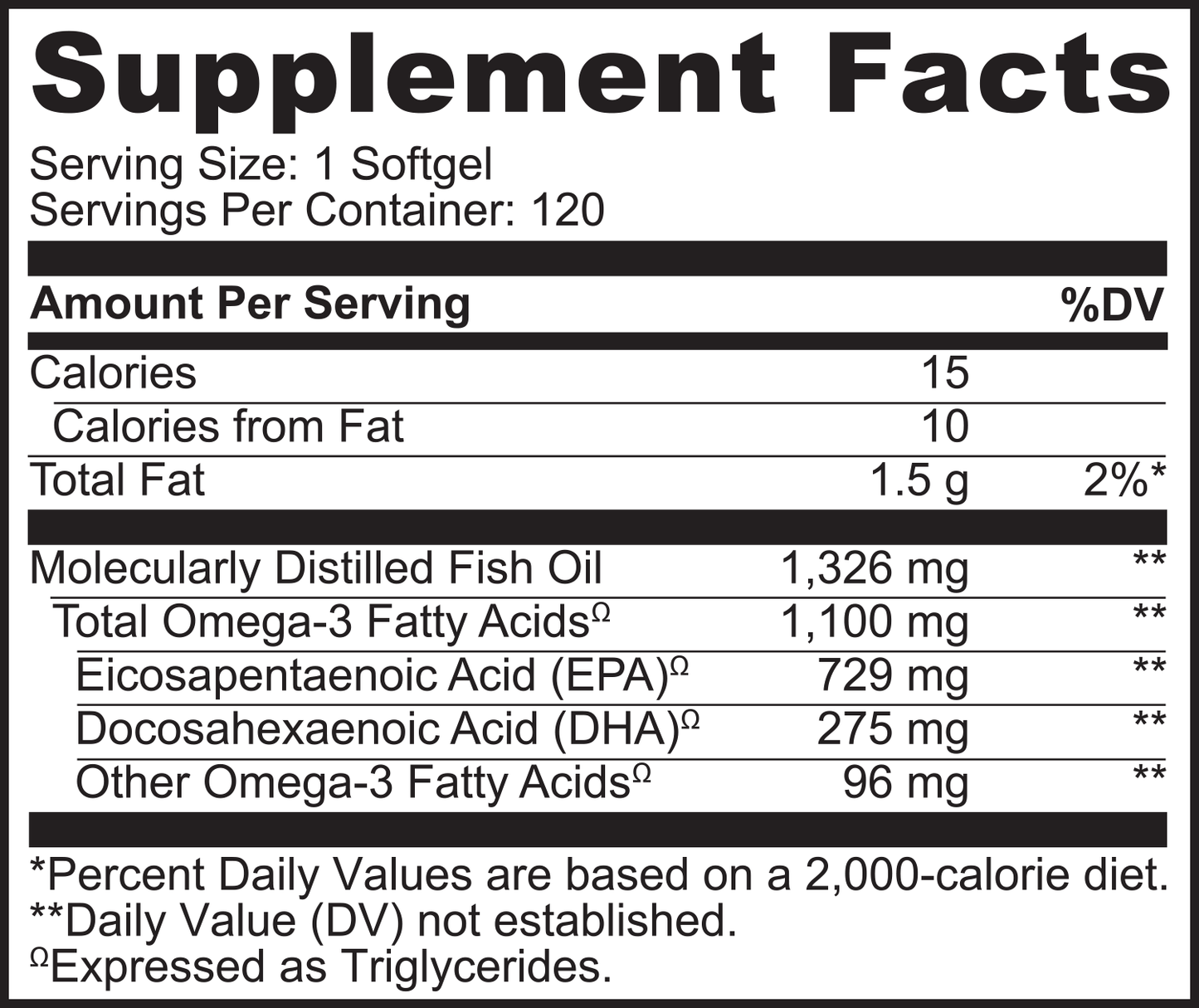 Omega-3 Fish Oil Supplement with Triglyceride Omega-3