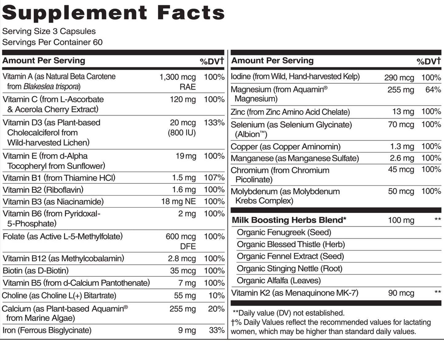 Vegan Friendly Postnatal Vitamin Full Spectrum Formula