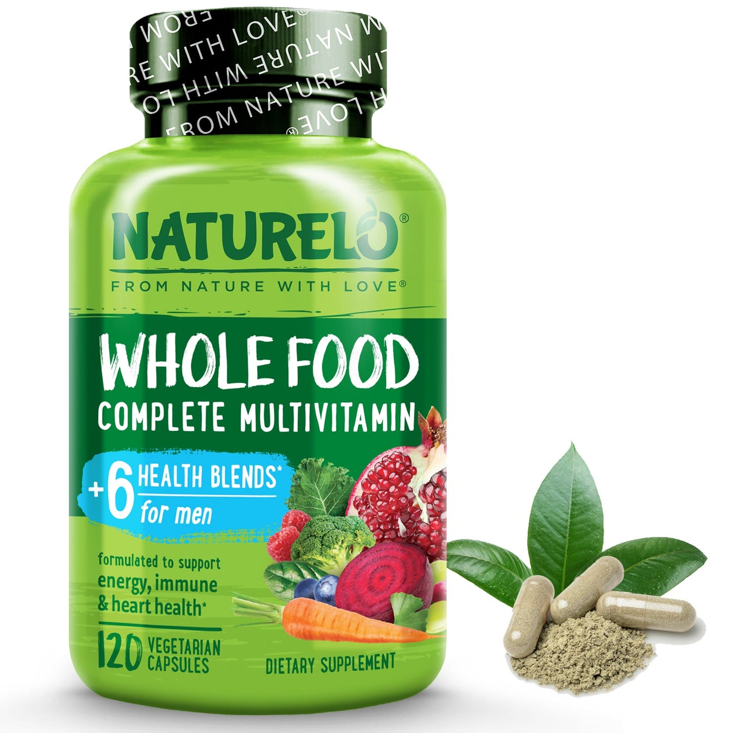 Whole Food Multivitamin for Men, Plant-Based and Vegan Friendly