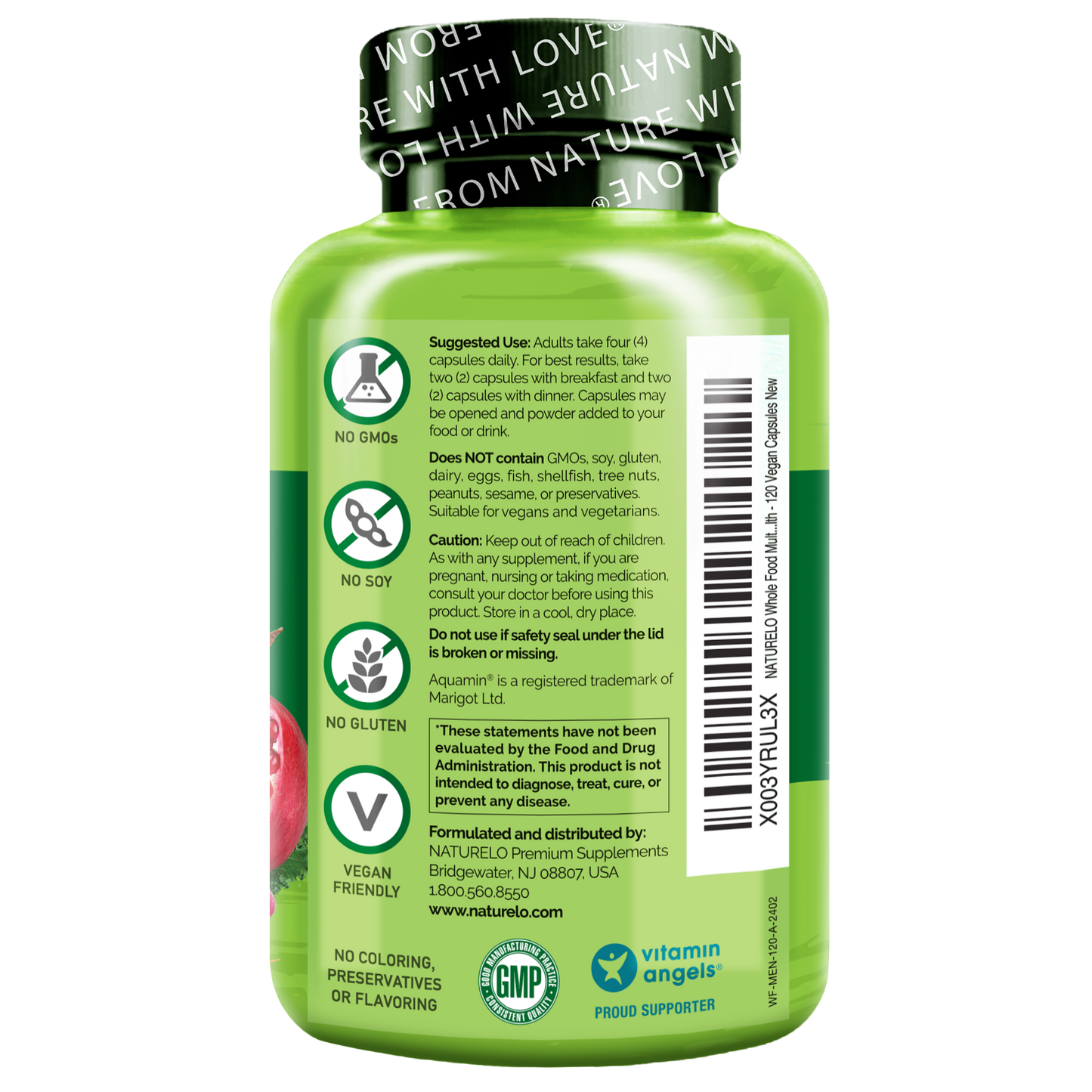 Whole Food Multivitamin for Men, Plant-Based and Vegan Friendly