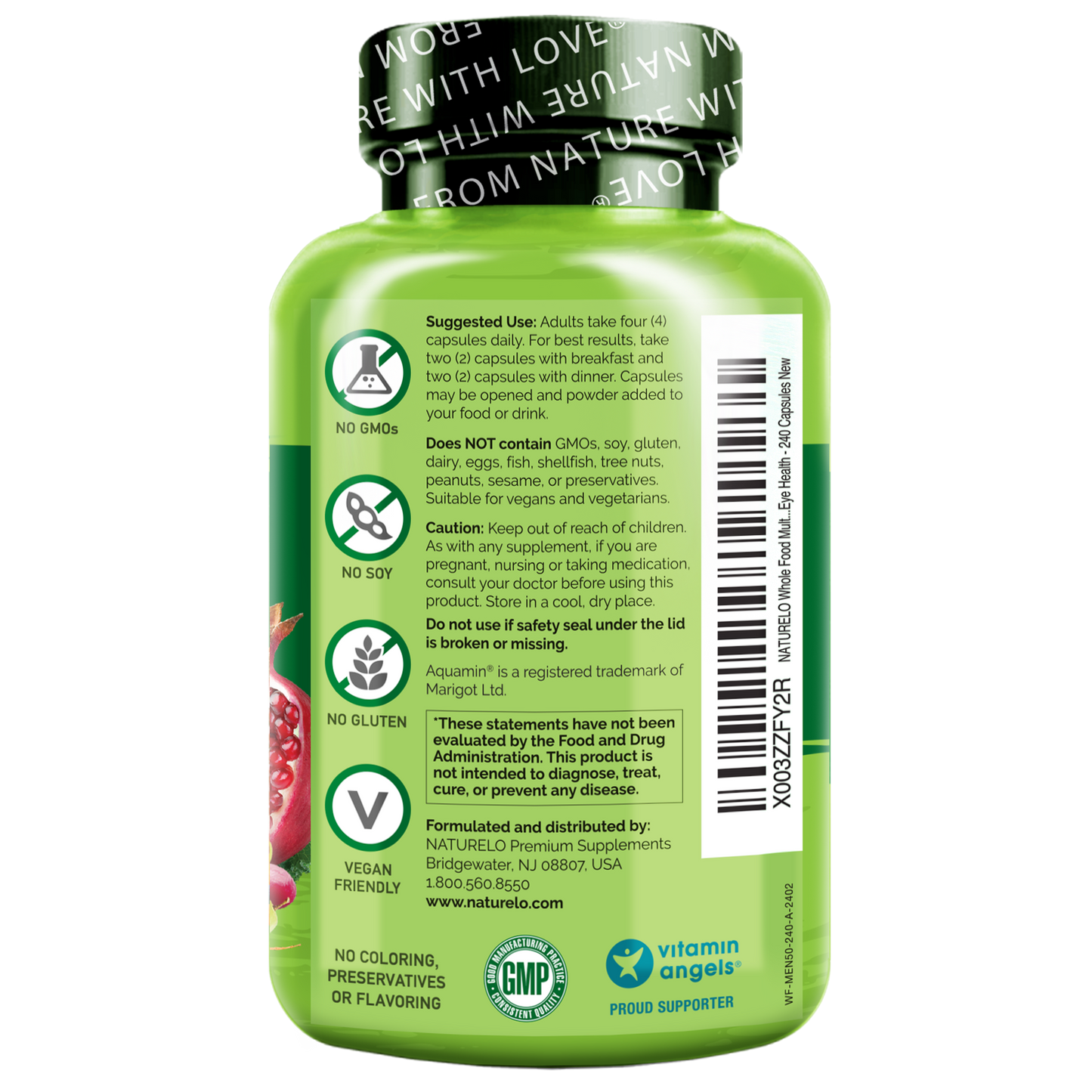 Whole Food Multivitamin for Men Over 50, Plant-Based, Vegan Friendly