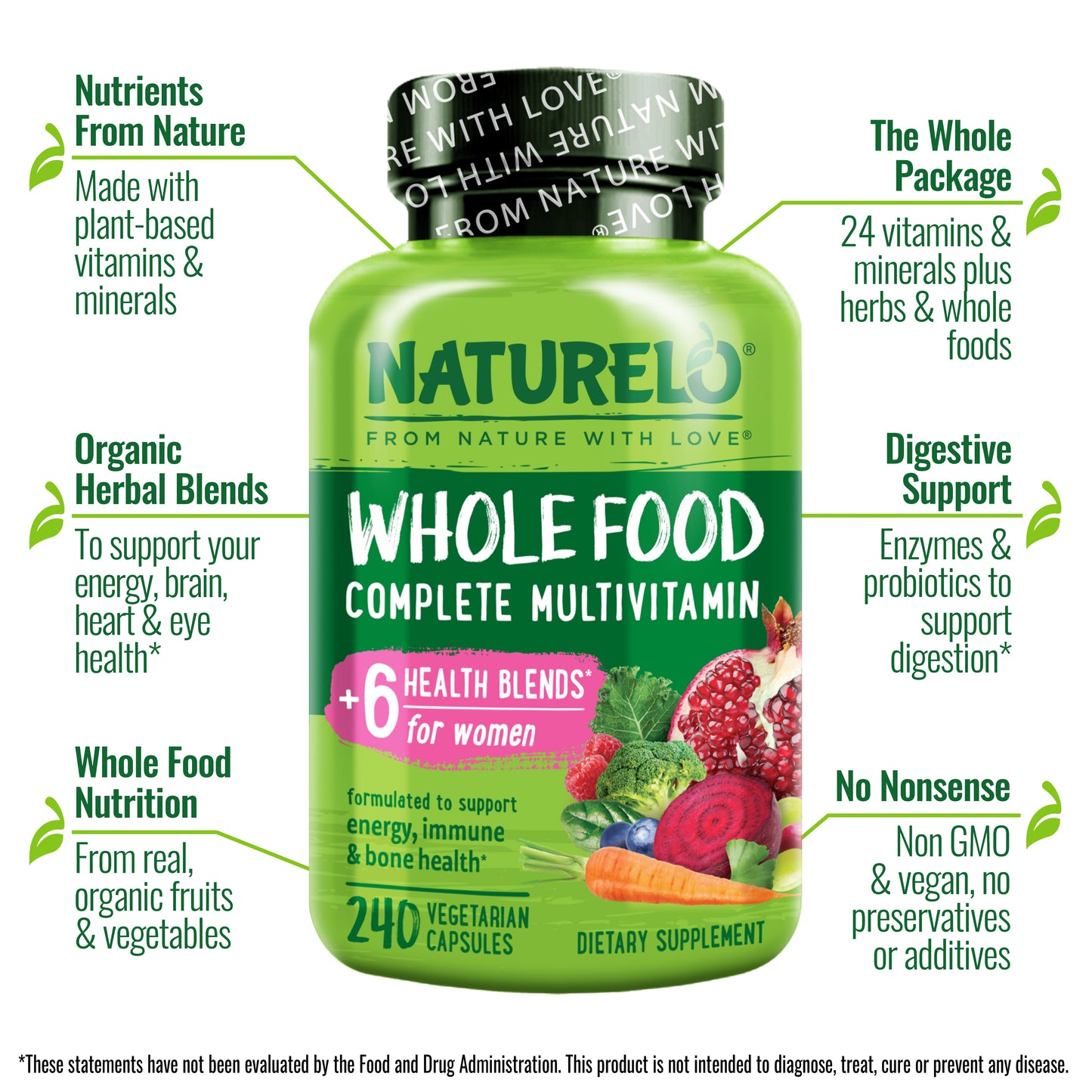 Whole Food Multivitamin for Women, Plant-Based, Vegan Friendly