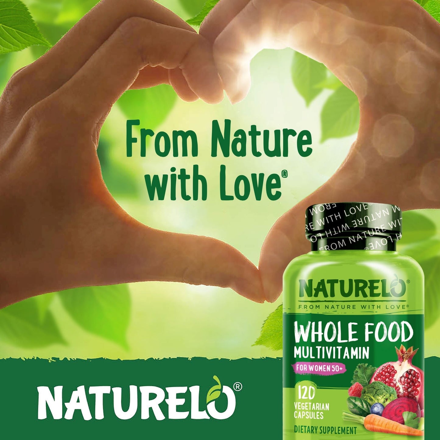 Whole Food Multivitamin for Women Over 50, Plant-Based, Vegan Friendly