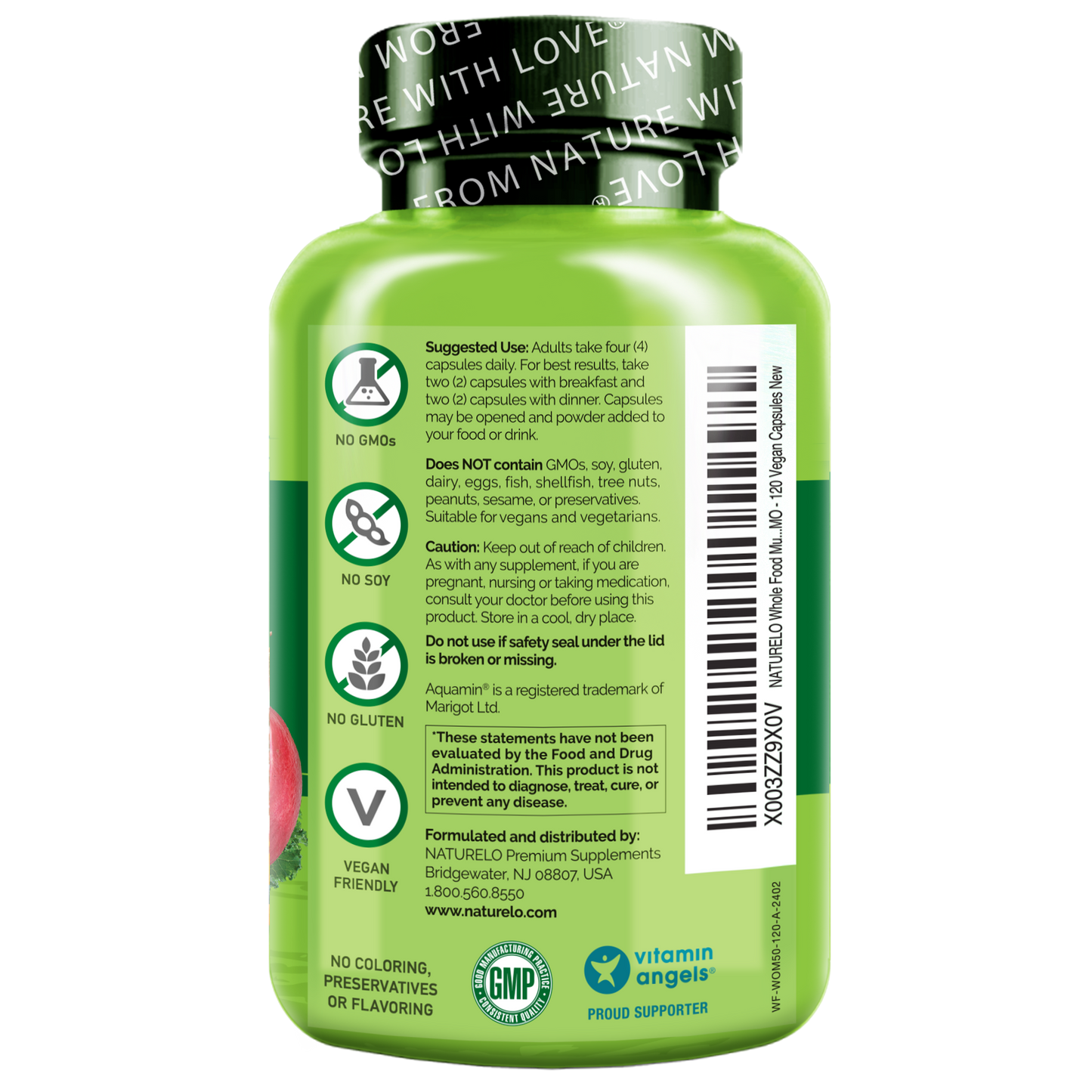 Whole Food Multivitamin for Women Over 50, Plant-Based, Vegan Friendly