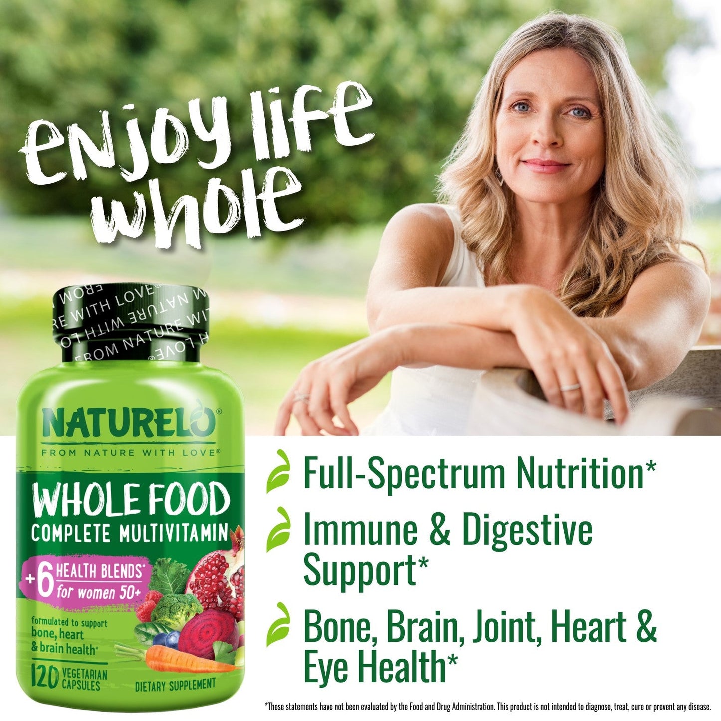 Whole Food Multivitamin for Women Over 50, Plant-Based, Vegan Friendly