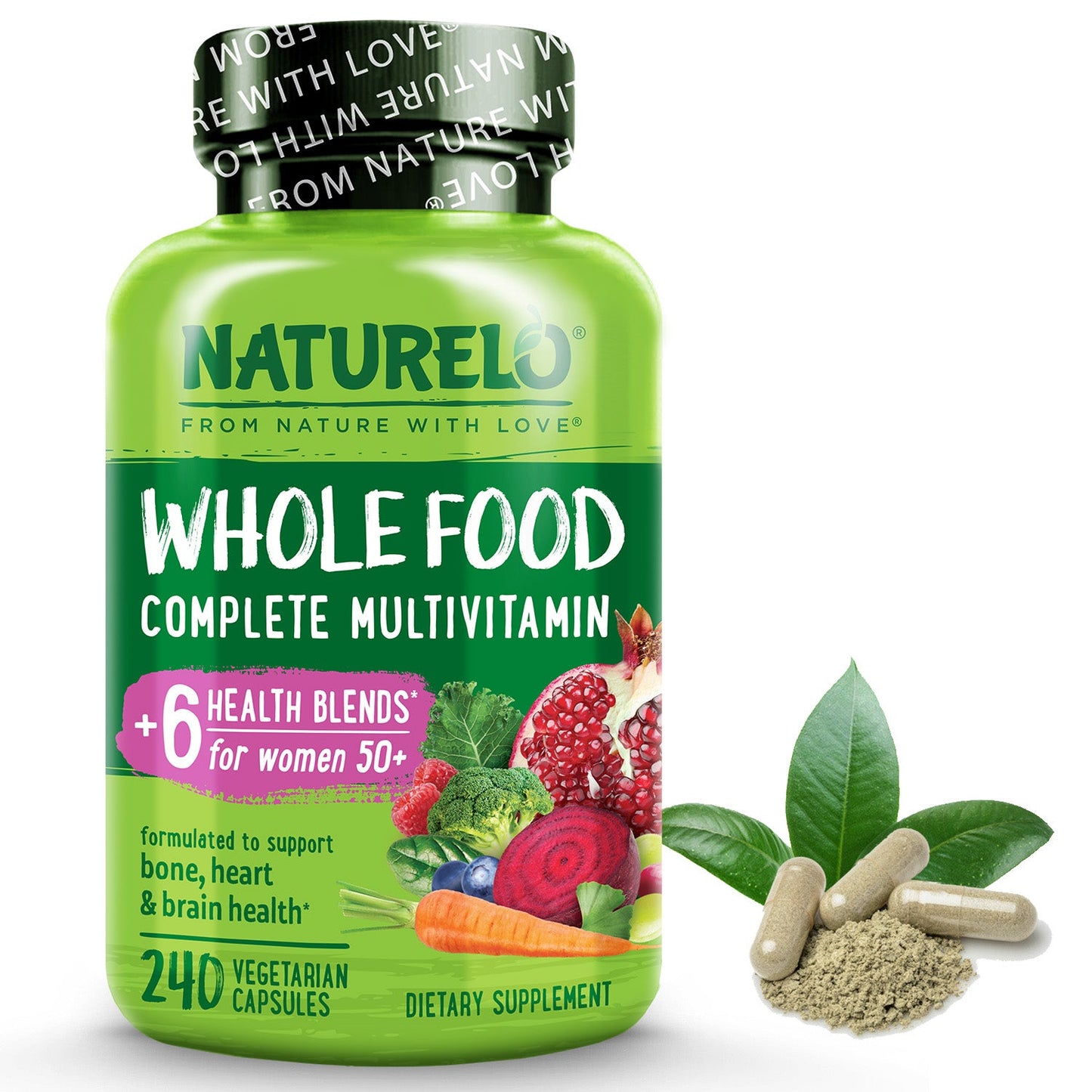 Whole Food Multivitamin for Women Over 50, Plant-Based, Vegan Friendly