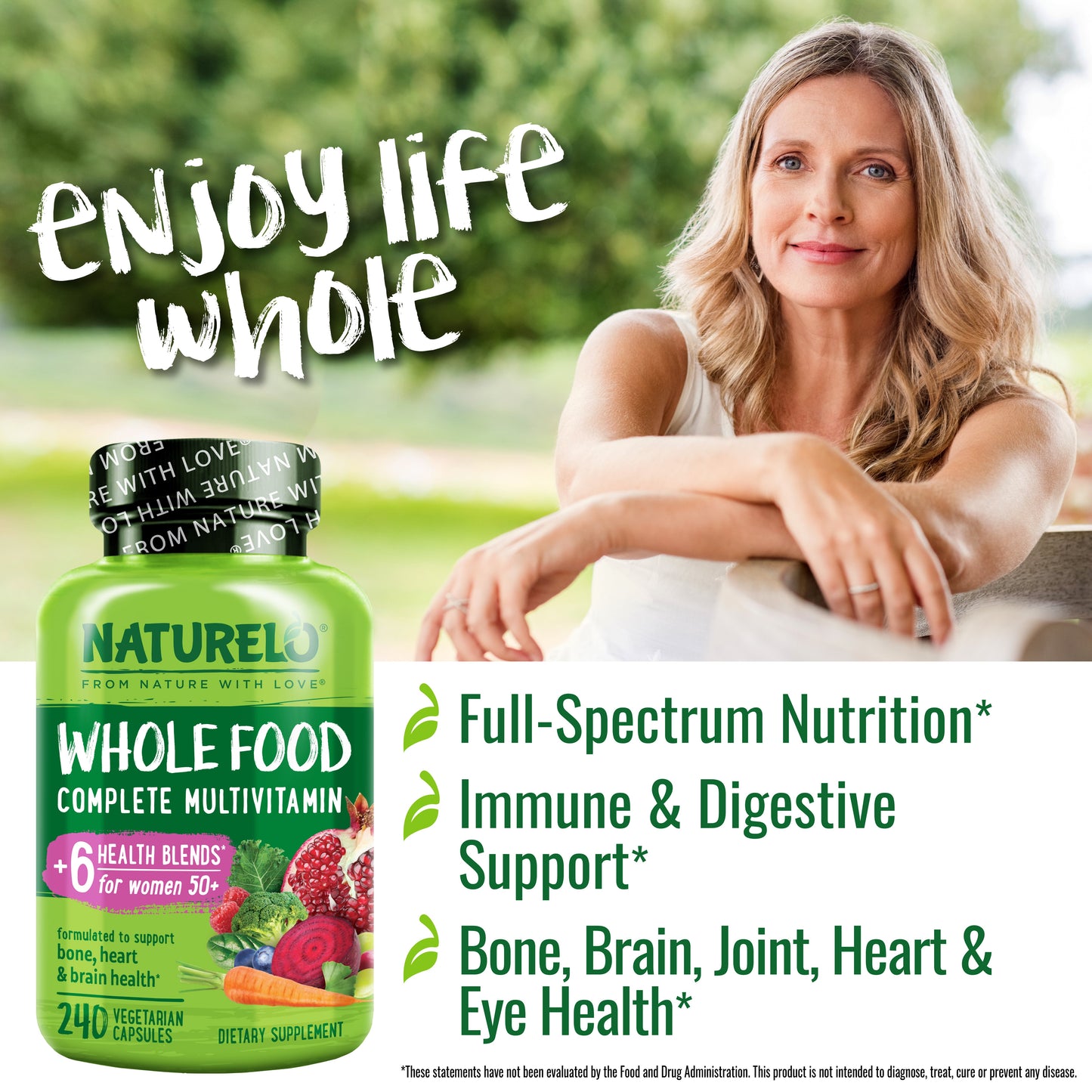 Whole Food Multivitamin for Women Over 50, Plant-Based, Vegan Friendly